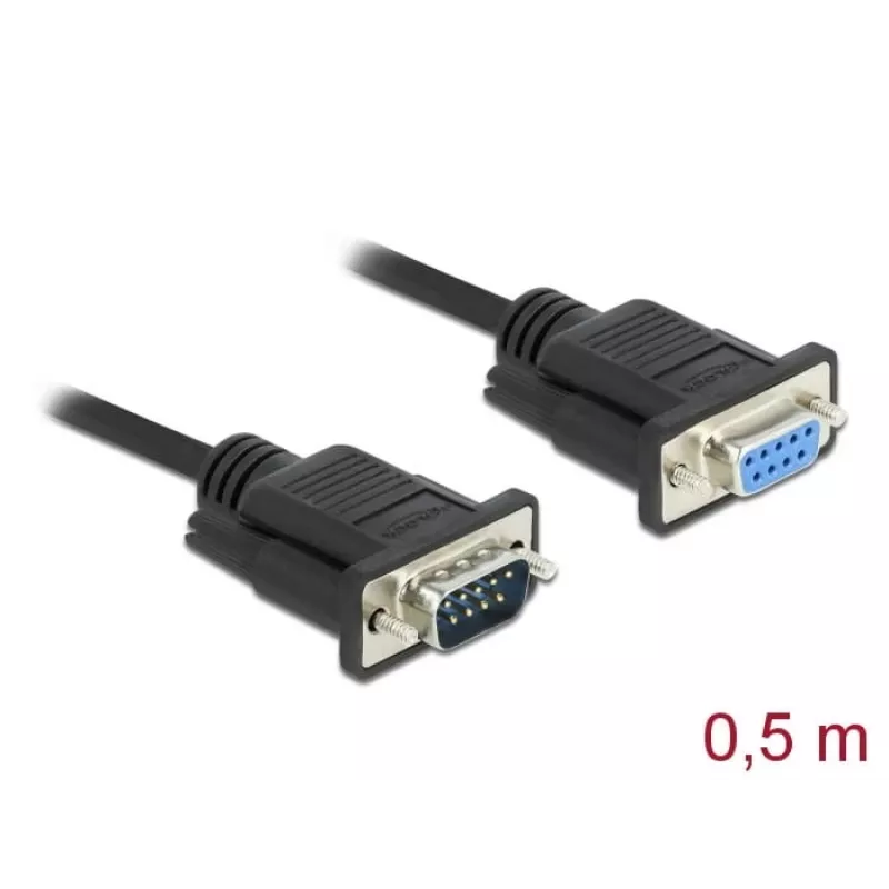 Seriālais kabelis DeLOCK 86613 Melns 0.5m RS-232