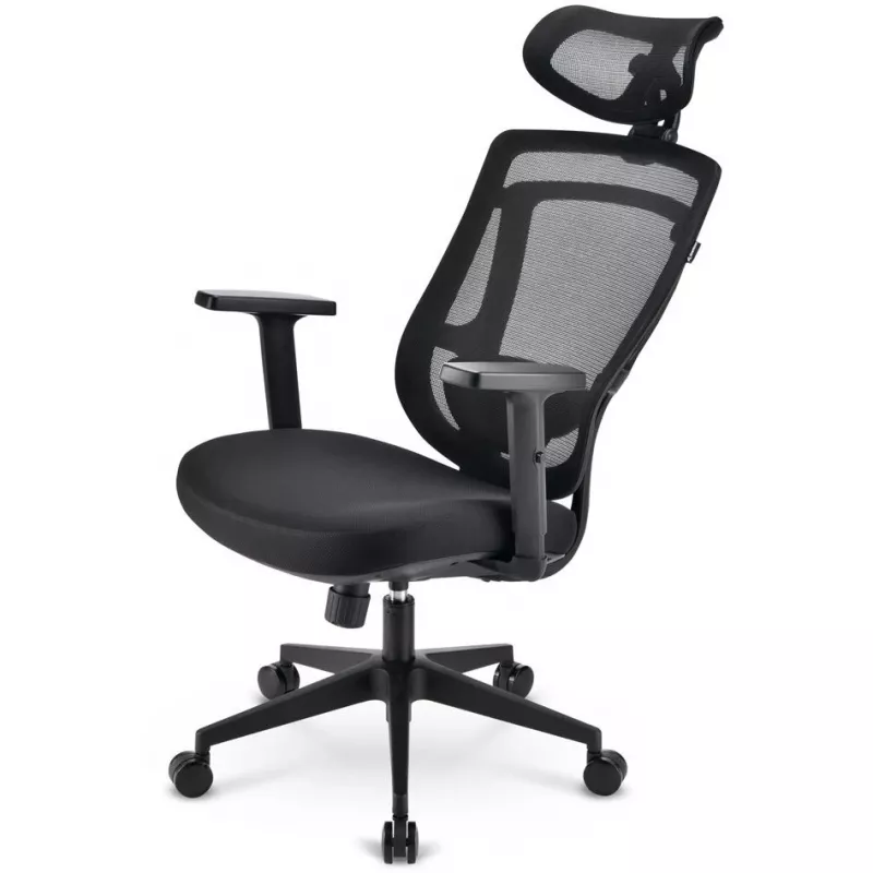 Biroja krēsls Sharkoon OfficePal C10 — melns, ergonomisks, regulējams augstums