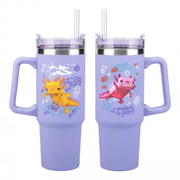 Dzeramā pudele Paladone Minecraft Axolotl 900 ml – atkārtoti lietojama ūdens pudele