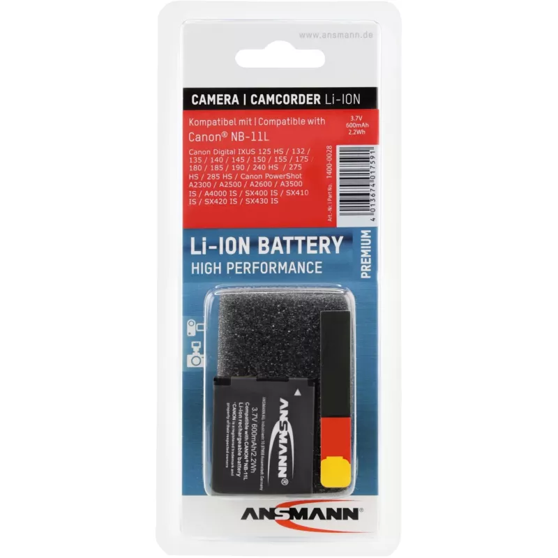 Akumulators Ansmann A-Can NB-11L Litija-Jonu 600 mAh