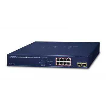 PLANET GS-4210-8P2S pārvaldāms Gigabit Ethernet PoE slēdzis, 8x PoE+ porti, 2x SFP, 1U