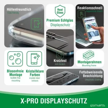 4smarts Second Glass X-Pro Full Cover aizsargstikls iPhone 16e, 14, 13, 13 Pro