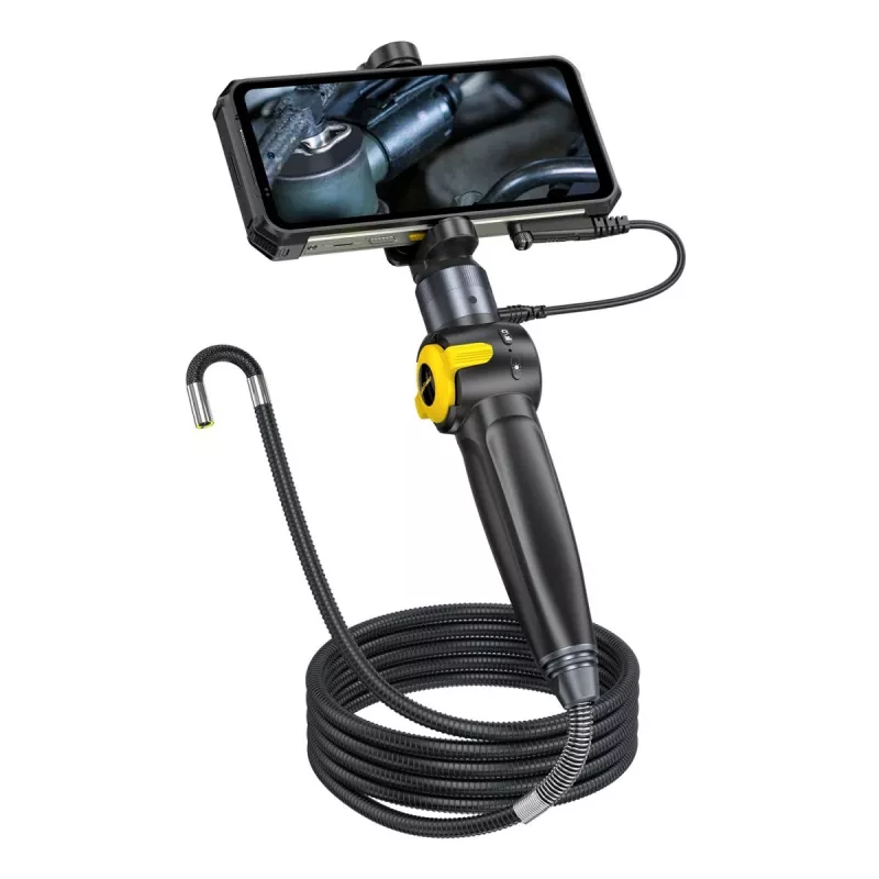 Ulefone uSmart E03 UF-EC03 endoskopa kamera, 1280x720 HD, 180° uz abām pusēm lokāma zonde, 6 LED, IP67, 1 m pustiegls kabelis
