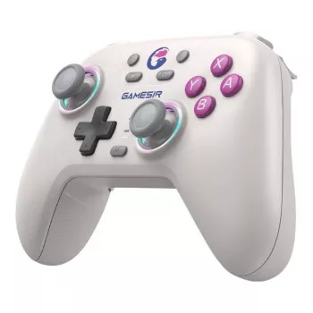 Bezvadu kontrolieris GameSir T4n balts — Bluetooth, ergonomisks dizains