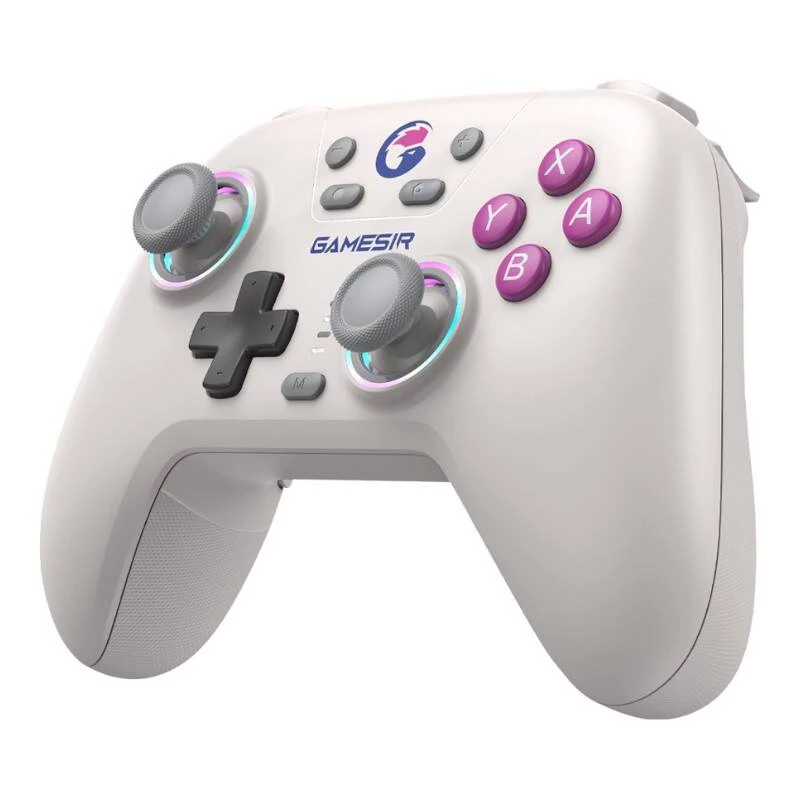 Bezvadu kontrolieris GameSir T4n balts — Bluetooth, ergonomisks dizains