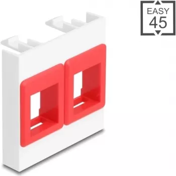 DELOCK Easy 45 modulis 2x Keystone ligzdas 45x45 mm balts/sarkans