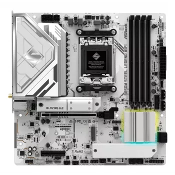 Mātesplate ASRock B850M Steel Legend WiFi — AMD B850, Socket AM5, microATX, DDR5, 4 DIMM, Wi‑Fi 7, 2.5Gb LAN
