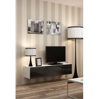 Cama TV statīvs VIGO 140 30/140/40 balts/melns glancēts
