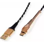 ROLINE 11.02.8920 USB kabelis 1 m USB 2.0 USB A USB C Melns - Zelts (11.02.8920)