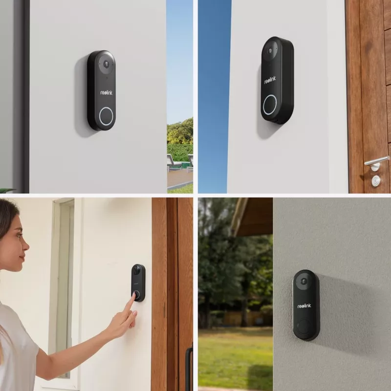 Reolink D340W – 5MP video durvju zvans ar zvanītāju, 2.4/5 GHz Wi-Fi, personu noteikšana, divvirzienu audio, darbojas ar NVR