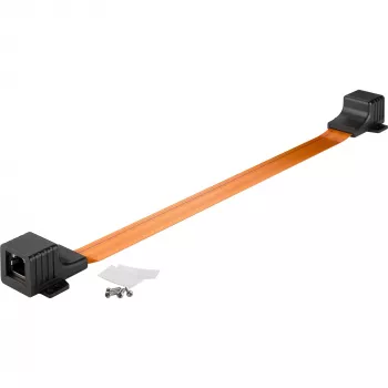 Loga caurlaide Ultra-Slim, RJ45, kabelis melns/varš, 30cm