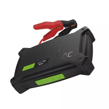 Power bank Green Cell CJSGC01 — 16000 mAh LiPo, USB-C PD 60W, QC 3.0, 80W kopējā jauda, IP64, iebūvēts displejs un lukturītis, USB-C + 2x USB-A, 12V izeja