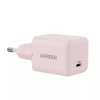 Strāvas adapteris UGREEN X512 20 W USB-C PD ātrā uzlāde, rozā, 100–240 V ieeja, 1× USB-C