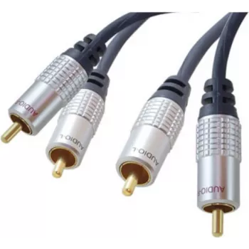 shiverpeaks sp-PROFESSIONAL Audio kabelis 5 m 2 x RCA Zils - Chrom (SP40105)