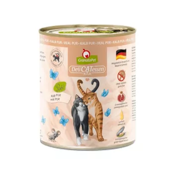 Slapjā barība kaķiem Fox4Pets DeliCATessen Pur Teļa gaļa 800 g kārba, pieaugušiem, pilnvērtīga, hipoalerģiska, bez lipekļa un sojas