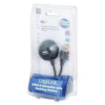 USB 2.0 pagarinātāja kabelis ar dokošanas savienotāju