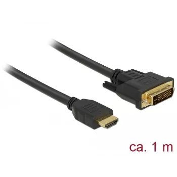 DeLOCK 85652 Video kabeļa adapteris 1 m HDMI Type A (Standard) DVI Melns (85652)