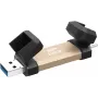 USB zibatmiņa Silicon Power DS72 250 GB, USB 3.2 Gen 2 Type-A / Type-C, alumīnijs/gumijas vāciņš, zelts