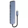 USB Type-C centrmezgls SAVIO AK-82 ar HDMI, MicroSD, USB 3.2 Gen1, PD caurlaidi, 4K@30Hz, 5000 Mbit/s, melns