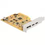 Delock 90161 PCI Express x4 karte ar 2 x ārējām USB Type-C 10 Gbps ligzdām, 1 x ar DP Alt Mode