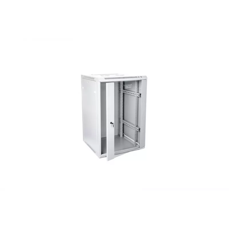 Digitus DN-W19 15U/600 sienas stiprinājuma skapis 19 inch 15U gaiši pelēks RAL 7035