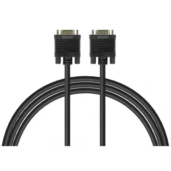 VGA kabelis SAVIO Cl-202 1.8 m — VGA (D-Sub) uz VGA (D-Sub), melns