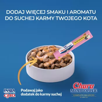 Kaķu barības papildinātājs INABA Churu Meal Topper Tuna with Salmon, 4 x 14 g paciņas