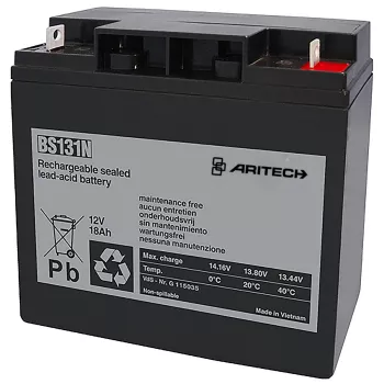 Aritech BS131N 12V 18Ah slēgtais svina-skābes akumulators, bezapkopes, uzlādējams