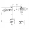 Sienas stiprinājums monitoriem SBOX LCD-352/2-2, divas rokas, 13–32 collas, 2×8 kg, VESA 100×100