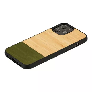 Aizsargmaciņa Man and Wood iPhone 12 / 12 Pro — bambusa mežs melns