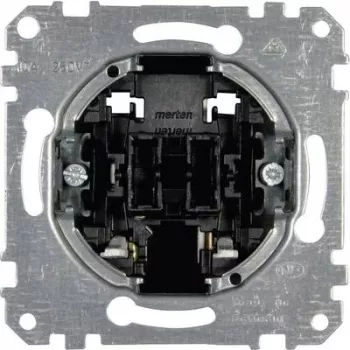 Spiedpogas slēdzis Merten MEG3150-0000 1P metālisks, 250 V AC, 10 A