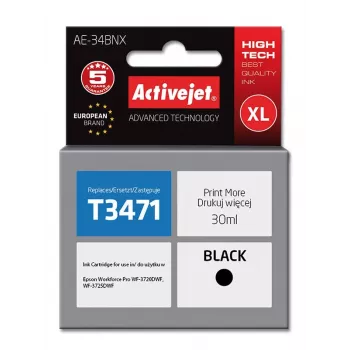 Activejet AE-34BNX tinte (Epson 34XL T3471 aizstājēja; Supreme; 30 ml; melna)