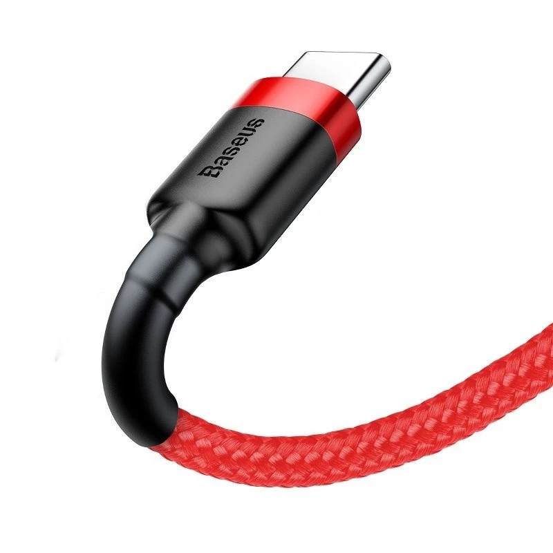 USB 2.0 A uz USB-C kabelis Baseus CATKLF-B09 1m QC3.0 neilona pīts sarkans, ātra uzlāde un datu sinhronizācija