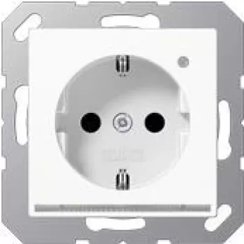 JUNG A 1520-O WW LNW SCHUKO kontaktligzda 16A 250V ar LED orientācijas gaismu balta