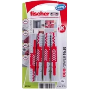 Fischer DuoPower 10 x 80 K NV Sienas dībelis 80 mm 537652 1 komplekts