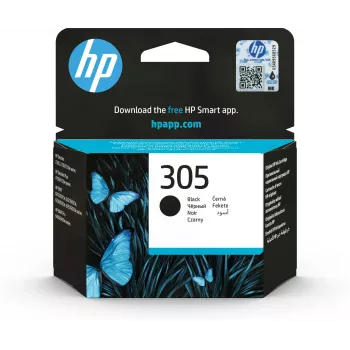 HP 305 Black Original Ink Cartridge, Melna, 1 gab., 120 lapas