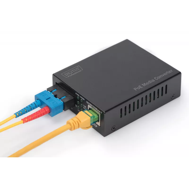 Digitus Gigabit PoE mediju pārveidotājs, RJ45 / SC, MM, PSE