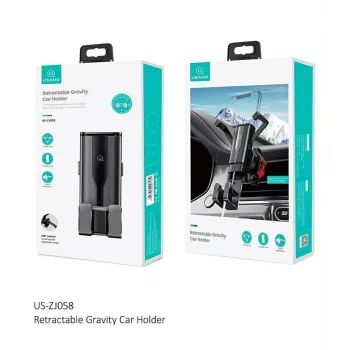 USAMS Auto telefona turētājs 4.7-7 collu universāls statīvs gravitācijas viedtālruņa turētājs gaisa ventilācijas atveres klipša stiprinājums GPS atbalsts iPhone Xiaomi Samsung