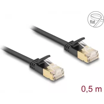 DeLOCK RJ45 Cat.6A U/FTP tīkla kabelis 0,5m melns