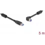 Delock USB kabelis - USB Type A (tēviņš) uz USB Type B (tēviņš) kreisais leņķis - USB 3.0 - 5,0m - līdz 5 Gbps datu pārraides ātrums, apzeltīti kontakti - Melns (81103)