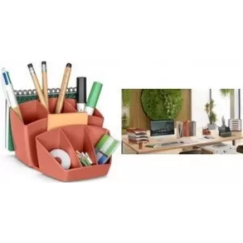 Rakstāmpiederumu organizētājs CEP TERRA NOVA terracotta — 6 nodalījumi, 14.3×15.8×9.3 cm