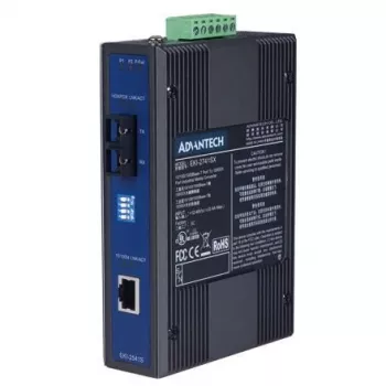 Mediju pārveidotājs ADVANTECH EKI-2541S-AE — Ethernet 10/100 Mbps uz vienmoda šķiedru, 1 šķiedras ports