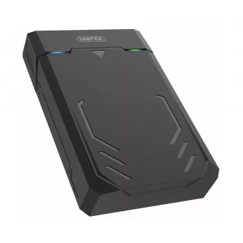 HDD/SSD ārējais korpuss Unitek Y-3035 — 2.5/3.5 collu SATA, USB 3.2 Gen 1 (USB Type-B), 6 Gbit/s, melns, ar tīkla adapteri