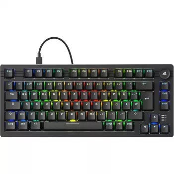 Sharkoon SGK25 tastatūra Home USB QWERTZ vācu melna 75% RGB LED