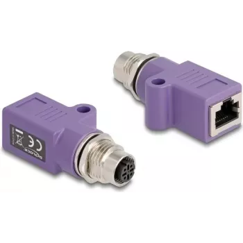 DeLOCK 60678 dzimuma maiņas kabelis M12 RJ45 Violeta