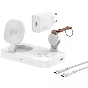 3-in-1 Qi2 bezvadu lādētājs iPhone, Apple Watch un TWS austiņām