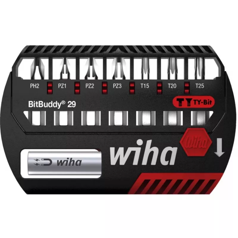 WIHA 42137 - Bit-Set BitBuddy, 8-gabalu jaukts, 29 mm, TY-Bit (42137)