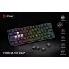 Mehāniskā spēļu tastatūra SAVIO BLACKOUT X2 PEACH — 61 taustiņš 60% QWERTY, RGB LED, hot-swap, USB Type-A/Type-C, atvienojams kabelis