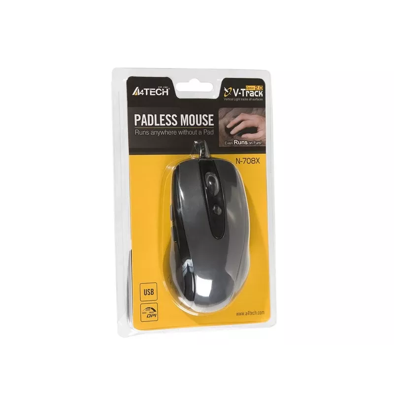 A4Tech N-708X optiskā pele USB Type-A 1600 DPI labā roka