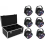 LED PAR gaismekļu komplekts EUROLITE 20000626, 6×36W RGB, skatuves izgaismošanai